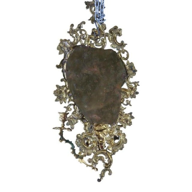 Antique French Louis XIV Gilt Bronze Mirrored Candle Wall Sconce C1890 For Sale - Image 10 of 10