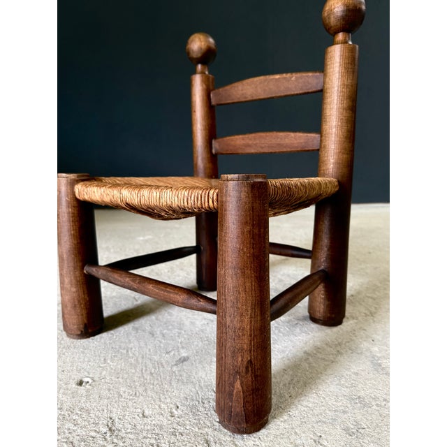 French Provincial Brutalist Low Stool by Charles Dudouyt, 1940s For Sale - Image 12 of 15