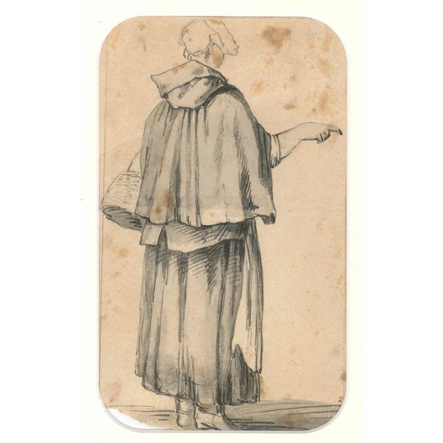 Figure of Breton Woman - Drawing by J. P. Verdussen - End of 18th Century End of 18th Century For Sale - Image 3 of 3