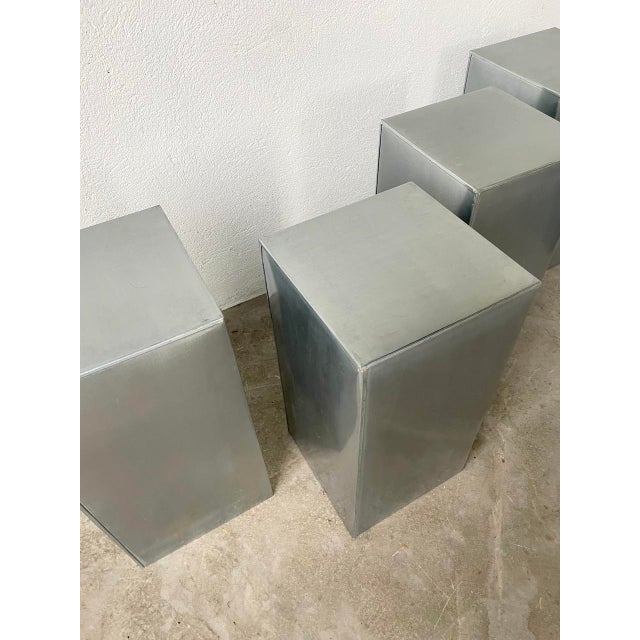 Vintage Stainless Steel Bases, 1980s, Set of 5 For Sale - Image 4 of 18