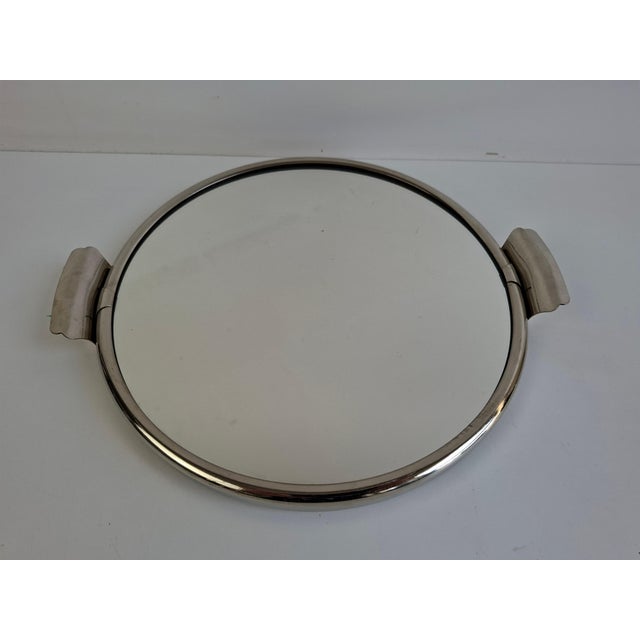 Czechoslovak Art Deco Functionalist Chrome and Mirrored Serving Tray, 1930s For Sale - Image 9 of 16