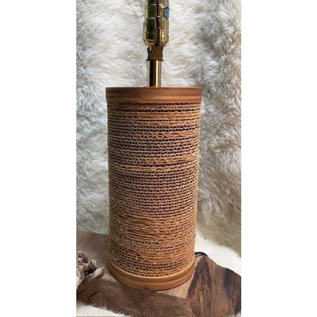 Mid 20th Century Mid Century Modern Gregory Van Pelt Cardboard and Wood Lamp For Sale In New York - Image 6 of 11