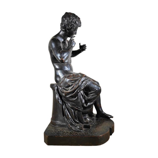Italian Artist, Seated Youth, Patinated Copper, 1880 For Sale - Image 14 of 18