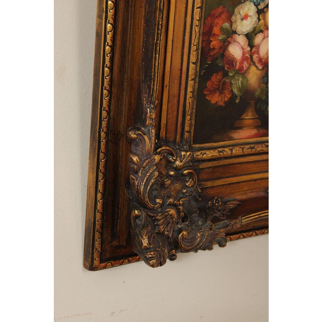 Mid 20th Century Artist Signed Belgian Floral Still-Life Painting For Sale - Image 5 of 12