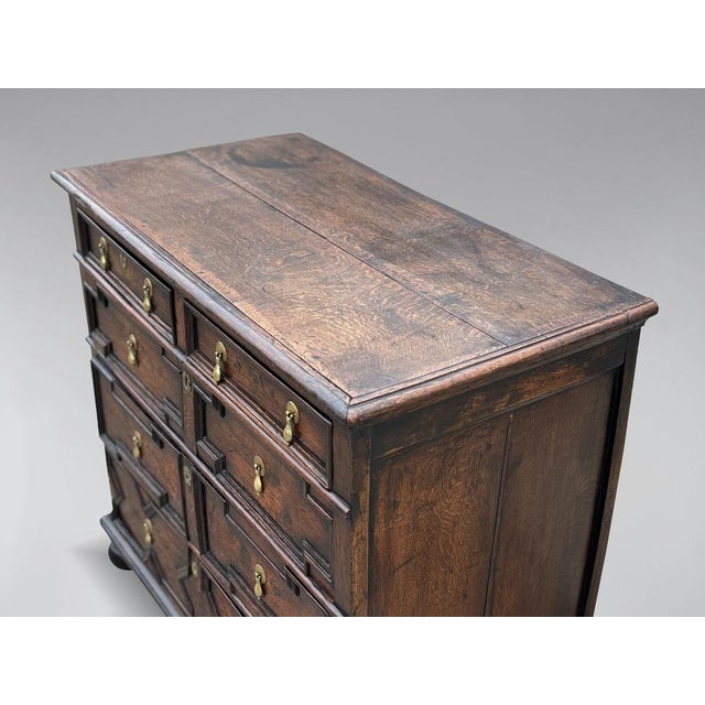17th Century Charles II Oak Geometric Chest of Drawers, 1680s For Sale - Image 10 of 14