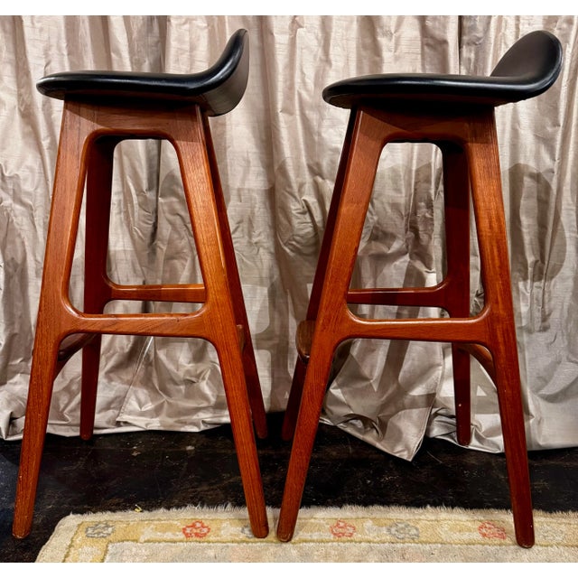 so, so chic this pair of beautiful teak Eric Buch barstools. Just. Perfect!
