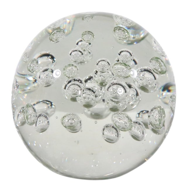 Late 20th Century Controlled Bubble Glass Paperweight For Sale - Image 4 of 5