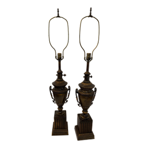 Vintage Brass Frederick Cooper Urn Style Lamps- A Pair