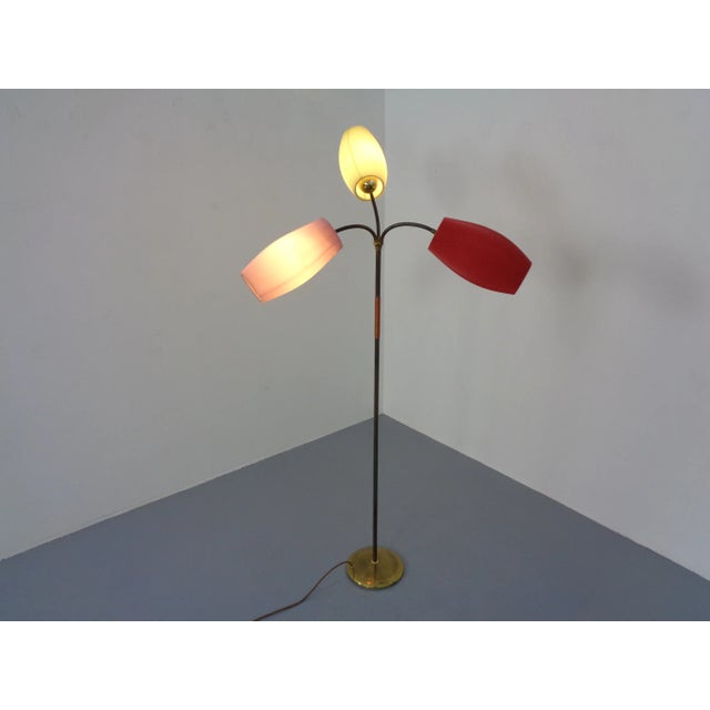 Gold Mid-Century Adjustable Floor Lamp with Three Lanterns, 1950s For Sale - Image 8 of 18