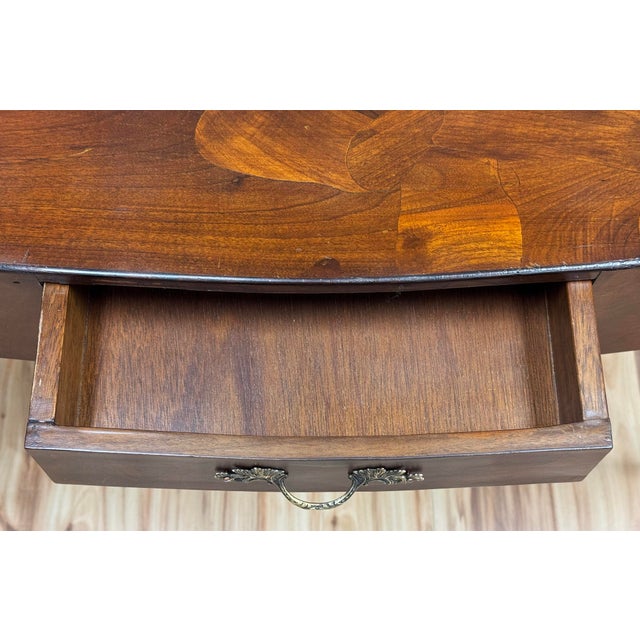 Italian Saber Leg Burlwood Console Table or Writing Desk For Sale - Image 12 of 17