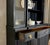 Mid 20th Century Modern Hollywood Regency-Inspired Ebony Display Cabinet With Brass Mesh Door For Sale - Image 10 of 11