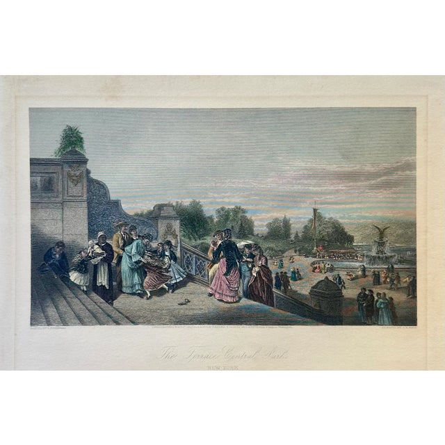 American 1872 Bethesda Terrace at Central Park, Unframed For Sale - Image 3 of 4