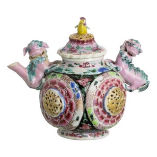 East Indian Porcelain Teapot For Sale