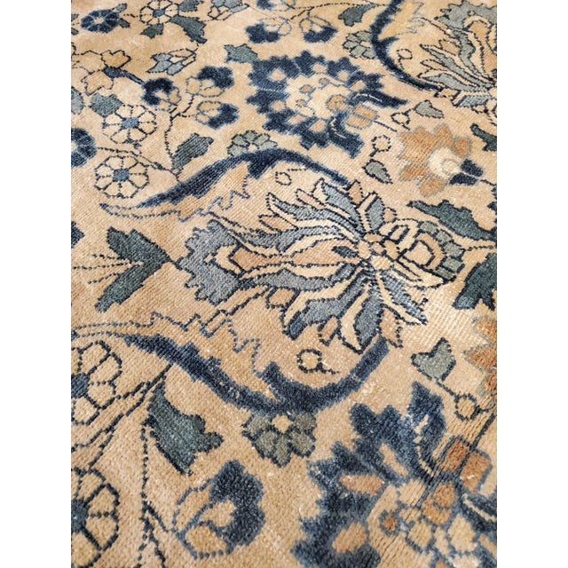 Antique Mashad Persian Weave Blue, Beige & Taupe Rug For Sale - Image 12 of 12