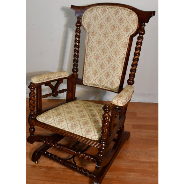 We are pleased to offer this gorgeous Antique George Hunzinger Mahogany rocker, from the 1870s. George Hunzinger invented...