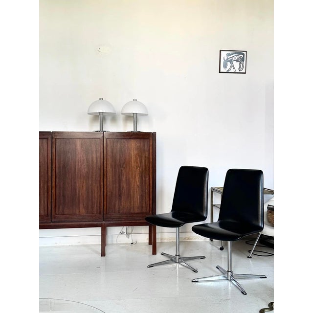 Black Swivel Chairs in Black Vinyl, 1970s, Set of 2 For Sale - Image 8 of 9