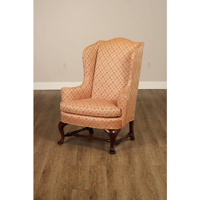 Hickory Chair Queen Anne Style Mahogany Wingback Armchair For Sale - Image 15 of 18