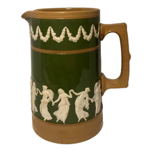 1891 Copeland Late Spode "Dancing Hours" Glazed Jasperware Type Pitcher
