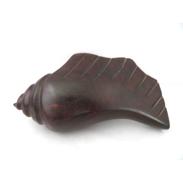 Ironwood Hand Carved Conch Sea Shell 7 inches Excellent, highly polished condition. No scratches or cracks. See photos....