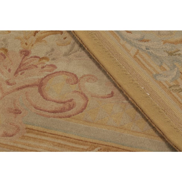 Antique French Aubusson Rug in Gold With Pastel Floral Medallions - Rug & Kilim For Sale - Image 10 of 10