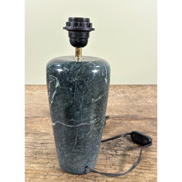 Vintage Italian Mid Century Green Marble Table Lamp For Sale - Image 4 of 5