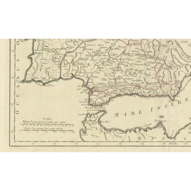 Map of Ancient Spain and Portugal Hispania, 1784 For Sale - Image 6 of 11