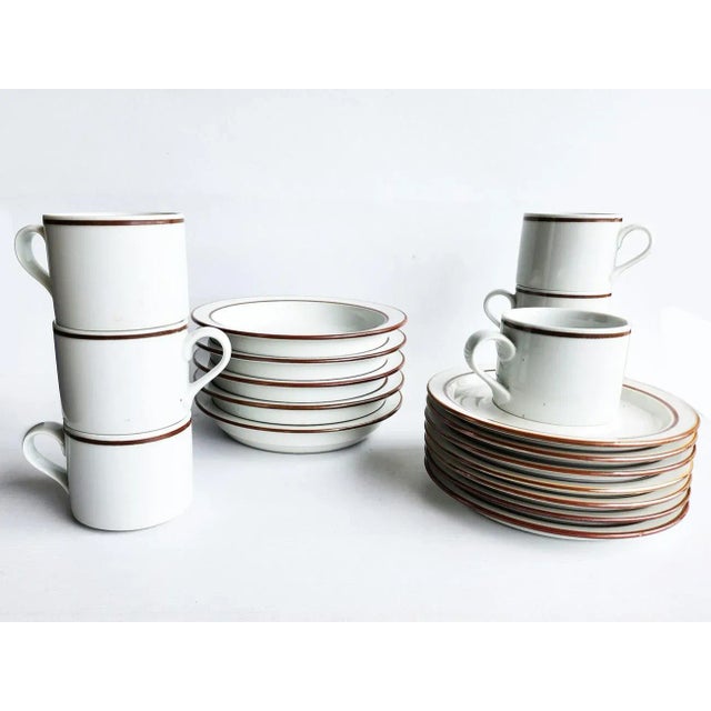 Dansk Vintage Dansk Bistro Christianshavn Brown Cups, Saucers, Rimmed Bowls, 19 Pieces For Sale - Image 4 of 11