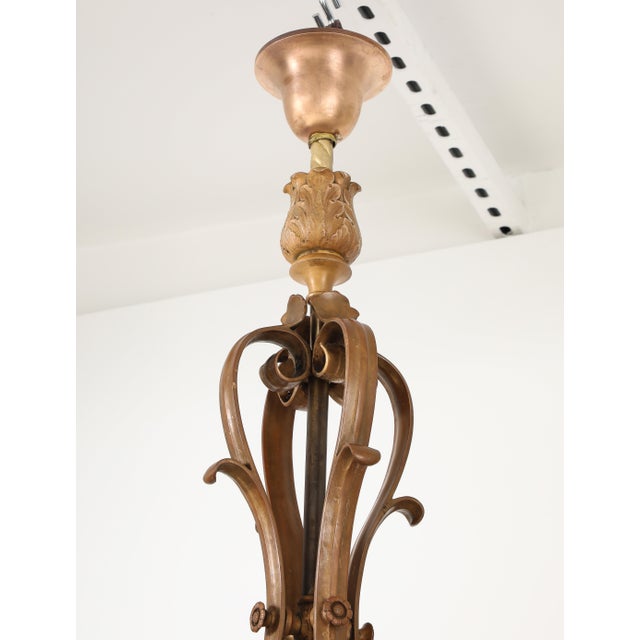 1930's French Bronze Chandelier For Sale - Image 12 of 18