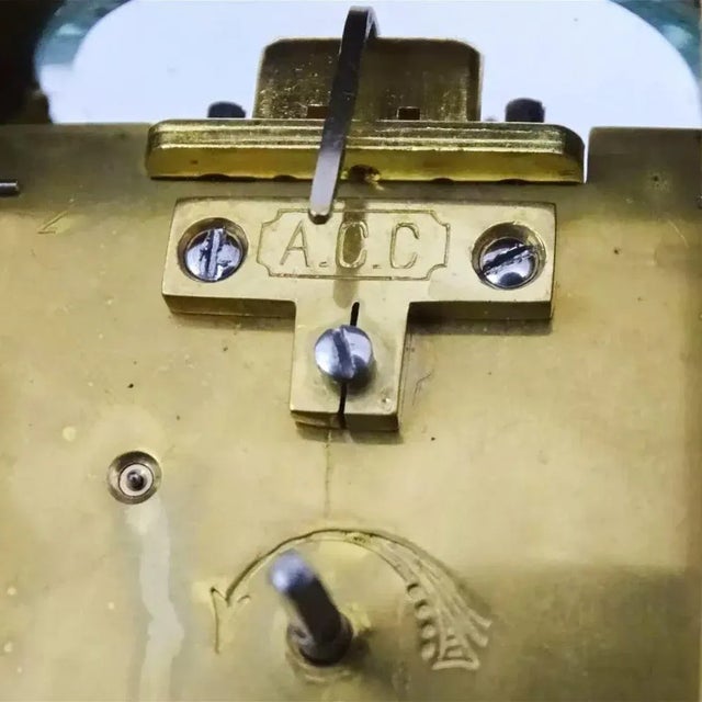 Metal French Neo-Rococo Style Carriage Clock with Porcelain Painting, 1890s For Sale - Image 7 of 8