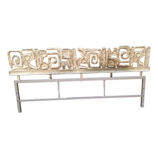 Headboard in Gilded Bronze and Iron, 1960s For Sale