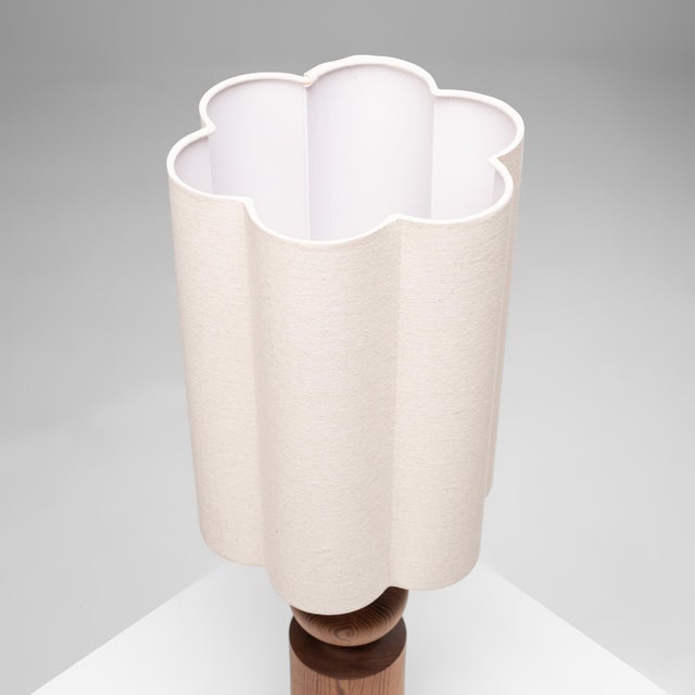 1970s Large Pine Table Lamp by Uno & Östen Kristiansson for Luxus, Sweden, 1970s For Sale - Image 5 of 12