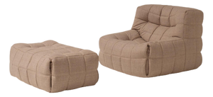 Set of Kashima Lounge Chair and Ottoman by Michel Ducaroy for Ligne Roset, France, 1970s, Set of 2