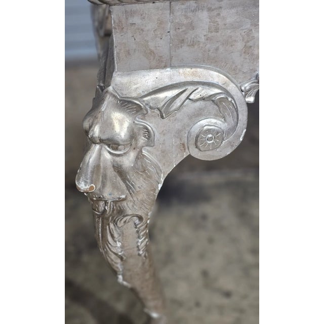 Antique Silver Gilt Lion Mask With Lion Legs W Paw and Claw Feet Console Table For Sale In Cleveland - Image 6 of 10