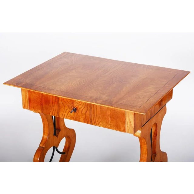 Brown Small Biedermeier Side Table in Ash, 1830s For Sale - Image 8 of 11