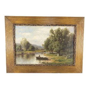 American School Oil Landscape Painting