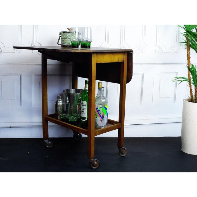 Mid-Century Modern Drop Leaf Trolley, 1950s For Sale - Image 10 of 12