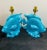Nautical Vintage Coastal Tiffany Blue Ceramic Angelfish Lamps- a Pair For Sale - Image 3 of 6