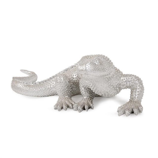 Contemporary Bright Nickel Plated Lizard from Kenneth Ludwig Chicago For Sale - Image 3 of 10