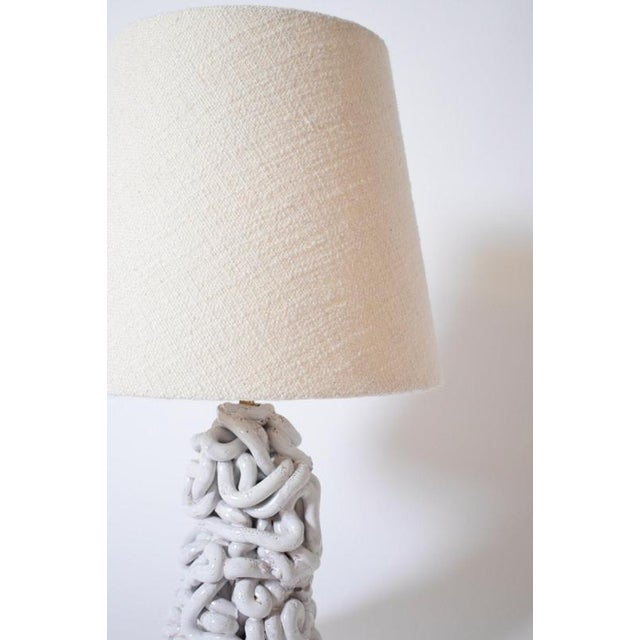 Angkor White Round Lamp by Barracuda Interiors For Sale - Image 5 of 6