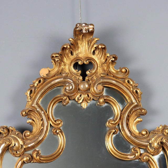 Carved and Gilded Wooden Mirror For Sale - Image 4 of 10