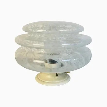 Mid-Century Italian Modern Glass Table Lamp with Abstract Decoration, 1970s For Sale - Image 9 of 9