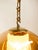 Metal Amber Double Glass Suspension with Brass Frame For Sale - Image 7 of 18