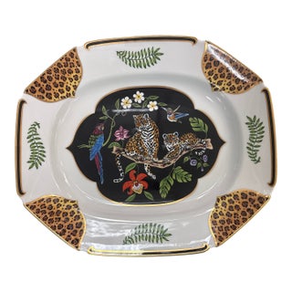 1990s Jaguar Jungle Octangular Platter by Lynn Chase For Sale