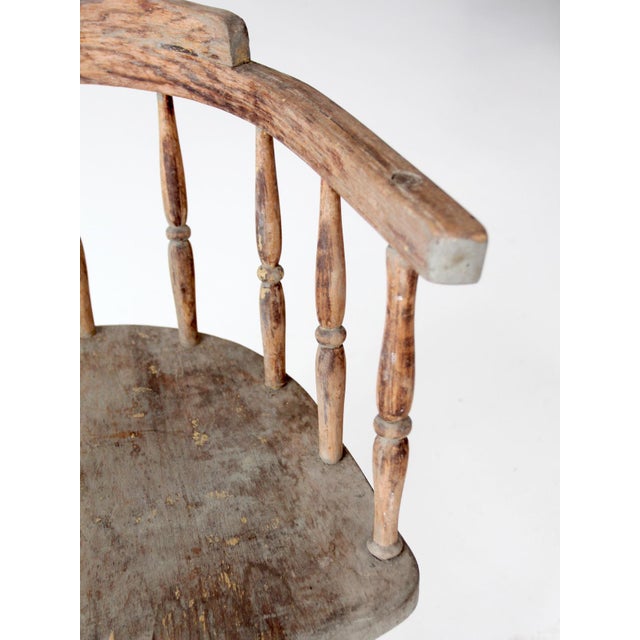 Late 19th Century Antique Painted Captain's Chair For Sale - Image 5 of 15