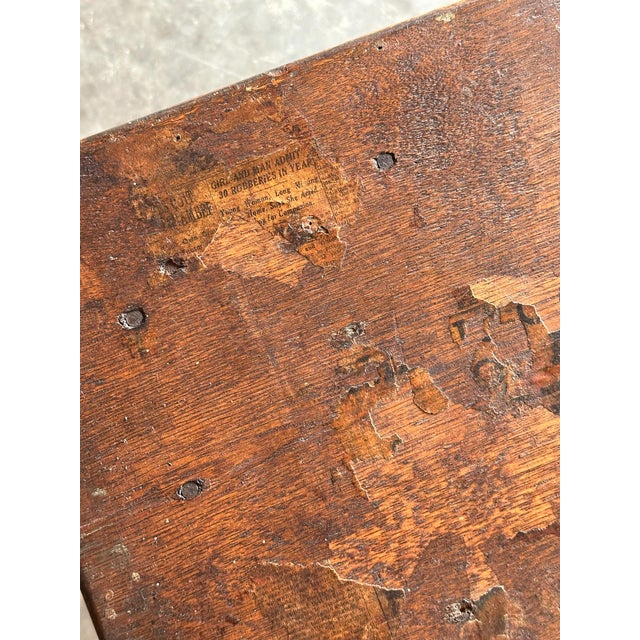 Antique American Country Store Oak General Table, Late 19th Century For Sale - Image 11 of 18