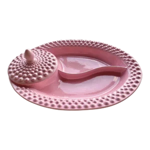 Mid 20th-Century Hoenig of California Hobnail Chip 'N Dip / Catchall Platter, Pattern 653