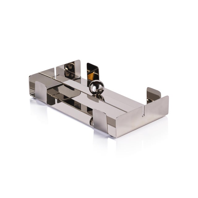 Contemporary Basso Dinner Napkin Holder, Nickel For Sale - Image 3 of 3