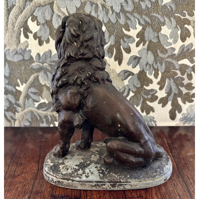 Traditional Early 20th Century Small Bronze Over Spelter Lion Figure For Sale - Image 3 of 7