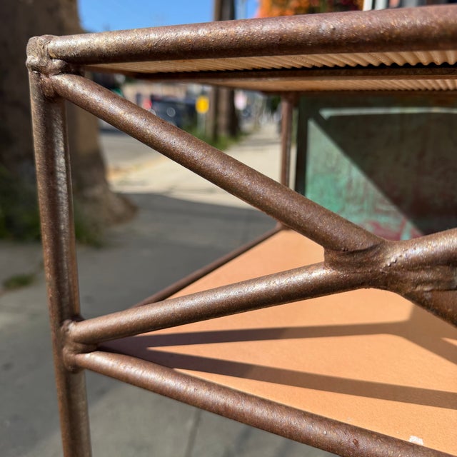Vintage Iron + Copper Planter Console by Charleston Forge For Sale - Image 9 of 11