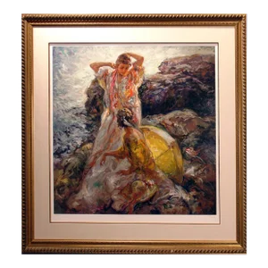 Royo "Cala en Mallorca" Spain, Hand Signed & Numbered Art, Ocean Flower